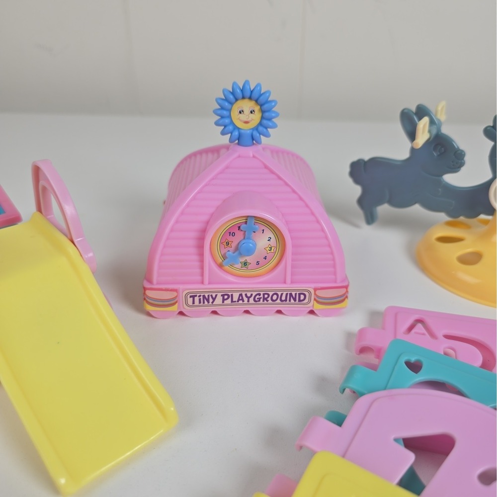 Vintage Lil Kidz Playset Playground Merry Go Round Teeter Totter Car Accessories - Picture 4 of 6